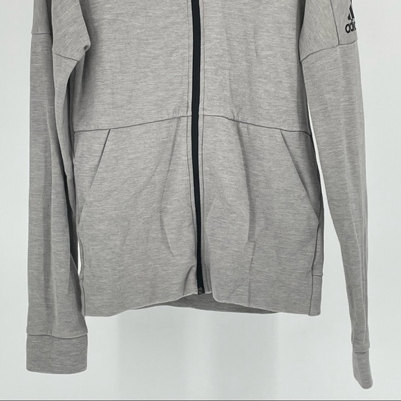ADIDAS WOMEN’S ID STADIUM FULL ZIP HOODIE SWEATSHIRT GRAY BLACK SMALL - Picture 6 of 10
